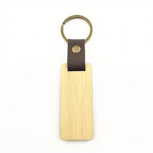 Wholesale <b>Custom</b> Digital Photo Cherry Walnut Wood <b>Keychains</b> with PU Leather Strap Laser Engraved Logo Blank Wooden Keyring - Product Image 5