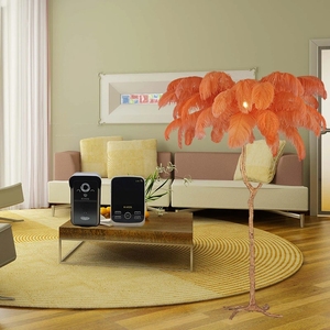 Đèn đứng trang trí phòng khách phong cách Bắc Âu sang trọng, đèn sàn lông đà điểu hiện đại, trang trí nội thất nhà ở - Product Image 2