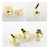 Ensemble de pots et de flacons en verre cosmétique de luxe avec compte-gouttes en aluminium pour les gouttes pour les yeux et le mascara, OEM/ODM disponible, emballage personnalisable