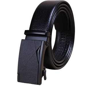 Ceinture en cuir véritable pur de vachette pour hommes Boucle automatique Ceinture d'affaires Matériau en alliage Vente en gros pour jean - Product Image 3