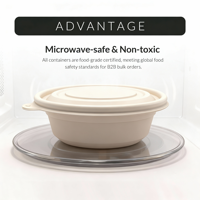 Contenitore Compostabile in Amido di Mais, Scatola per Alimenti Personalizzata, Etichetta Privata, per Ristoranti e Consegna Pasti, Ermetico e Termoresistente
