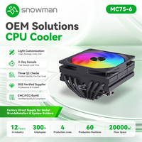 Refroidisseur CPU ITX RGB à profil bas avec 6 caloducs, design fin, pour distributeurs B2B, avec 120 brevets, OEM, ODM, personnalisation de marque, prêt pour la vente en gros