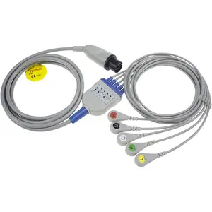 Compatibile per Penlon Mindray BCI CSI prezzo diretto di alta qualità Round 6pin 5 derivazioni Snap IEC ECG Cable