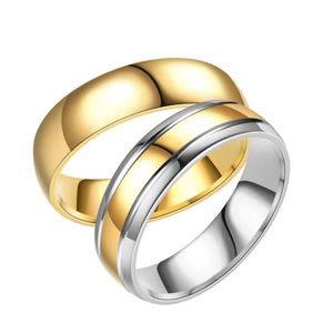 커플을위한 2024 스테인레스 스틸 패션 반지 도매 결혼 약혼 파티 기념일 기념 보석 - Product Image 1