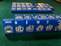 Jeu de tuiles de mahjong américain en acrylique bleu roi personnalisé OEM, 160 pièces, pour fête du thé en jardin, marque privée, vente en gros, jeu de société