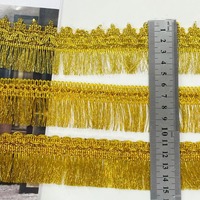 Accessoire de vêtement DIY, Franges à pampilles perlées, Garniture décorative pour robe de costume et chapeau, Garniture ethnique pour rideaux, Textile de couture, Galons de dentelle dorés