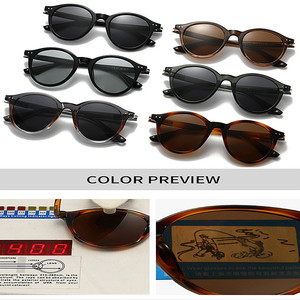 Lunettes de soleil polarisées rondes grand format vintage 2026 avec logo personnalisé, protection UV400, imprimé léopard, pour hommes et femmes - Product Image 6