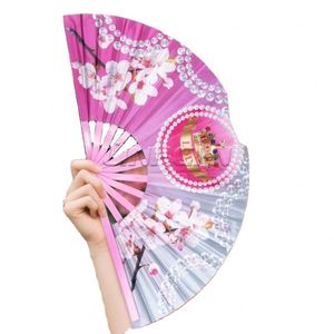 Nuevo Abanico Plegable Grande de Bambú con Logotipo Personalizado, Portátil, para Baile, Regalo para Festivales, Técnica Pintada - Product Image 1