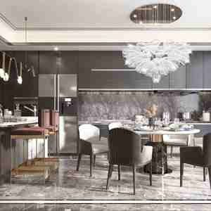 Gabinetes de Cocina de Estilo Moderno, Personalización Gratuita con Fregadero de Acero y Encimera de Mármol, Mejor Precio - Product Image 1