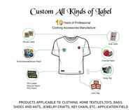 Étiquette tissée de vêtements à pliage en bout à haute densité en gros étiquette de sac, étiquette de cou logo de conception de marque personnalisée