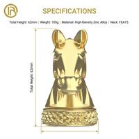 Tapón de fragancia de aleación de zinc Heraldic Stallion, base acolchada con diseño de diamante, fundición por cera perdida, logotipo personalizado, botellas de vino a prueba de derrames y fugas, OEM