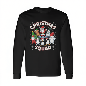 Maglietta a maniche lunghe con stampa natalizia di Babbo Natale, elfo, renna, pupazzo di neve e albero di Natale - Product Image 2