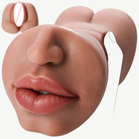 Masturbateur masculin réaliste 3 en 1, avec lèvres charnues arrondies, double tête, vagin de poche, texture 3D, jouets sexuels pour hommes, godet de masturbation