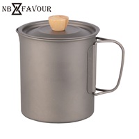 Toutes les saisons Outdoor Picnic Cooker Camping Titanium Cup avec filtre à café français Tasse à café pour adultes