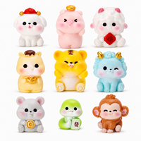Lot de 12 mini figurines en résine du zodiaque chinois pour le Nouvel An chinois, micro-paysages, maisons de poupées, décoration intérieure, artisanat DIY