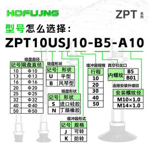 ขายึดอุปกรณ์ยกสุญญากาศแบบแขนหุ่นยนต์ SMC รุ่น ZPT10/20/30US-J20-B5-A10 พร้อมบัฟเฟอร์ - Product Image 2