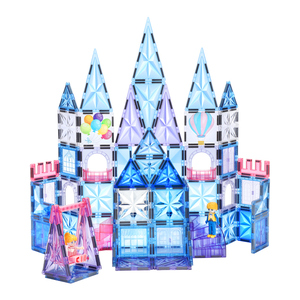 Fabbrica OEM ODM 3D Starshine colore congelato 100 pezzi castelli costruzione piastrelle magnetiche magnete <span class=keywords><strong>set</strong></span> di blocchi per bambini - Product Image 1