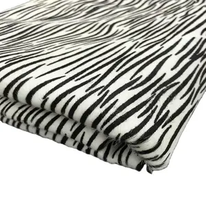 Couro genuíno estampado da primeira camada de couro, couro bovino impresso de impressão zebra preto e branco