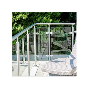 316 Kunden spezifisches hochwertiges Edelstahl pfosten glas geländer Deck Marine Grade Geländer