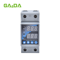Protecteur numérique de surtension et de sous-tension réglable 63A AC 220V, monophasé, avec relais de protection à réconnexion automatique 50/60Hz