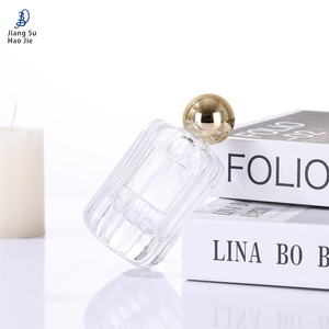 Elegante Botella de Perfume de Vidrio Redonda a Rayas de 30ml/100ml, con Cabeza Dosificadora y Tapa, Apta para Cosméticos y Perfumes - Product Image 3