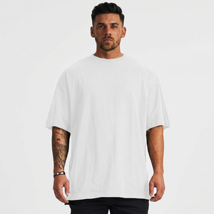 T-shirt en coton 200g à manches courtes et col rond, couleur unie, coupe ample et décontractée, design vierge, vente chaude - Product Image 1