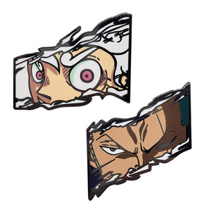 2 thiết kế mới 5cm chất lượng cao Anime lufy Zoro mũ rơm Phi Hành Đoàn kim loại huy hiệu chân trong gói số lượng lớn cho ba lô vải trang trí - Product Image 1