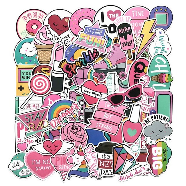 Wholesale Girl Cute Lovely 60pcs Pack Laptop Sticker,luggage Decal Sticker