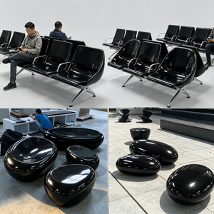 Taburete de Fibra de Vidrio Resistente a la Intemperie, Silla de Espera Pública Duradera, Banco Fácil de Limpiar para Parques al Aire Libre - Product Image 2