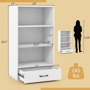 Moderna libreria cubica in legno a <span class=keywords><strong>4</strong></span> livelli con cassetto piccoli spazi Organizer libreria per soggiorno e camera da letto per sala da pranzo - Product Image 3