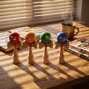 Kendama Traditionnel Japonais Naturel Uni, Vente en Gros, Couleur Unie Personnalisable, Jouet de Jeu d'Agilité - Product Image 1
