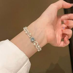 Pulsera de Moda al por Mayor con Diseño de Plata Pura en Toda la Pieza, Nueva Perla de Agua Dulce, Elegante y Estilosa para Venta al por Menor y al por Mayor - Product Image 2