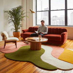 Modern Solid Color Wool Hand Tufted Eco-Friendly Area Rug for Living Room Nordic Style Carpet Drawing Hall Hotel - Product Image 2