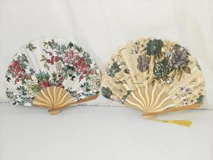 Éventail pliant artisanal de style samouraï japonais, design unique et traditionnel avec motifs floraux et anges, idéal pour les voyages en extérieur et la fraîcheur. - Product Image 2