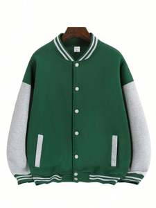 Sweatshirts à col montant Offre Spéciale pour hommes Vestes universitaires en polaire Vestes de baseball brodées personnalisées Oem avec logo - Product Image 2