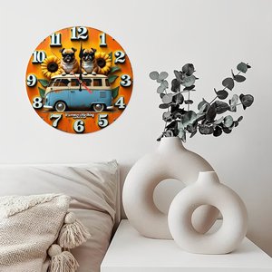 Round Wooden Wall <b>Clock</b> 25x25Cm Matte Surface <b>Silent</b> Non Ticking Living Room Decor - Product Image 3