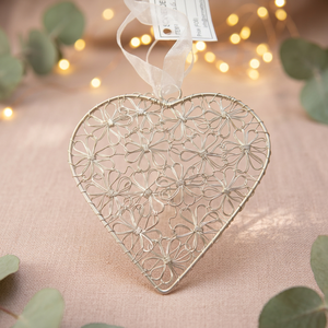 Sonnet Decor Handcrafted Iron Art Deco Heart <b>Ornament</b> Floral Wire Design Hanging Decoration for Living Room Valentine'S Day Use - Product Image 3