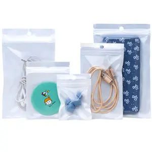 Parel Wit Zakje Voor Transparante Sieraden Verpakking Zip Lock Bags Voor Voedsel Opslag Organizer Parel Film Platte Rits Pouch