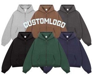 Biểu Tượng Tùy Chỉnh Phun In Ấn Người Đàn Ông Boxy Hoodie Người Đàn Ông Của Hoodies Áo Nỉ Người Đàn Ông Zip Hoodie Cắt Quá Khổ Hoodies Cho Người Đàn Ông - Product Image 1