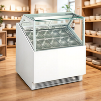 Réfrigérateur Vitrine Commercial KUBIGEL pour Desserts, Petite Machine à Glace, Congélateur de Présentation 260L avec Compresseur 1.5P, Modèle sur Pied