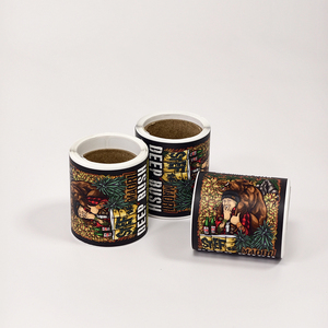 Textured Canvas Effect Paper <b>Sticker</b> Wrinkle Resistant Custom <b>Logo</b> For Premium Tea Coffee Tin Cans - Product Image 6
