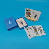Cartes à jouer au poker personnalisées avec tiroir de rangement bleu imprimé à l'avant et à l'arrière des deux côtés Carte à jouer durable