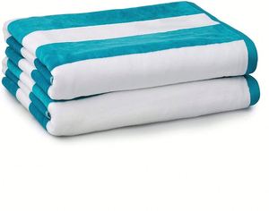Serviette de plage de luxe antimicrobienne en coton tissé 100% pour toutes les saisons, avec motif sportif, pour la piscine et le bain - Product Image 2