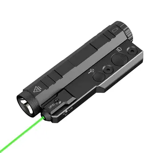 2023 Nieuwe Item Tactische Zaklamp 1600 Lumen Combo Groene Laser Met Cr123a Batterijen