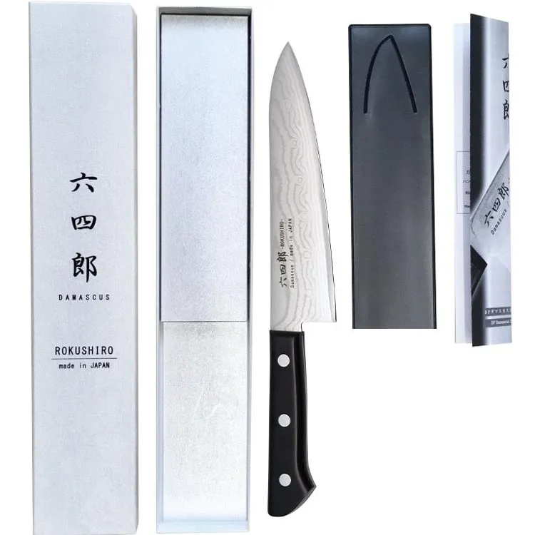 יפן נירוסטה ROKUSHIRO ירושה מסורתית שיטת Santoku סכין