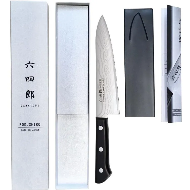 Japan Stainless Steel ROKUSHIRO Inheriting Traditional Method Santoku Knife