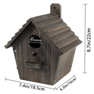 Fabriek Direct Natuurlijk Houtkleurig Massief Hout Vogelhuis Knop Vogelnest Dak Hangbare Vogel Fok Meubelen - Product Image 4
