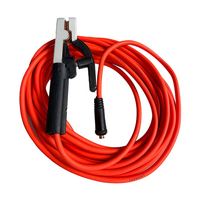 Pince de terre robuste pour soudage avec câble de soudage en cuivre orange de 3 m, pince de terre, prise DINSE, porte-électrode, mâchoire en cuivre