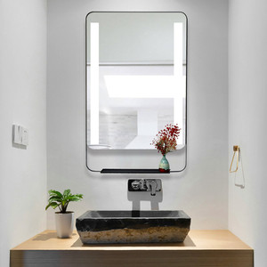 Su misura In Metallo <span class=keywords><strong>Con</strong></span> Cornice <span class=keywords><strong>Specchio</strong></span> Illuminato di Lusso Rettangolo di Ospitalità Bagno LED <span class=keywords><strong>Specchio</strong></span> <span class=keywords><strong>con</strong></span> <span class=keywords><strong>Mensola</strong></span> - Product Image 3