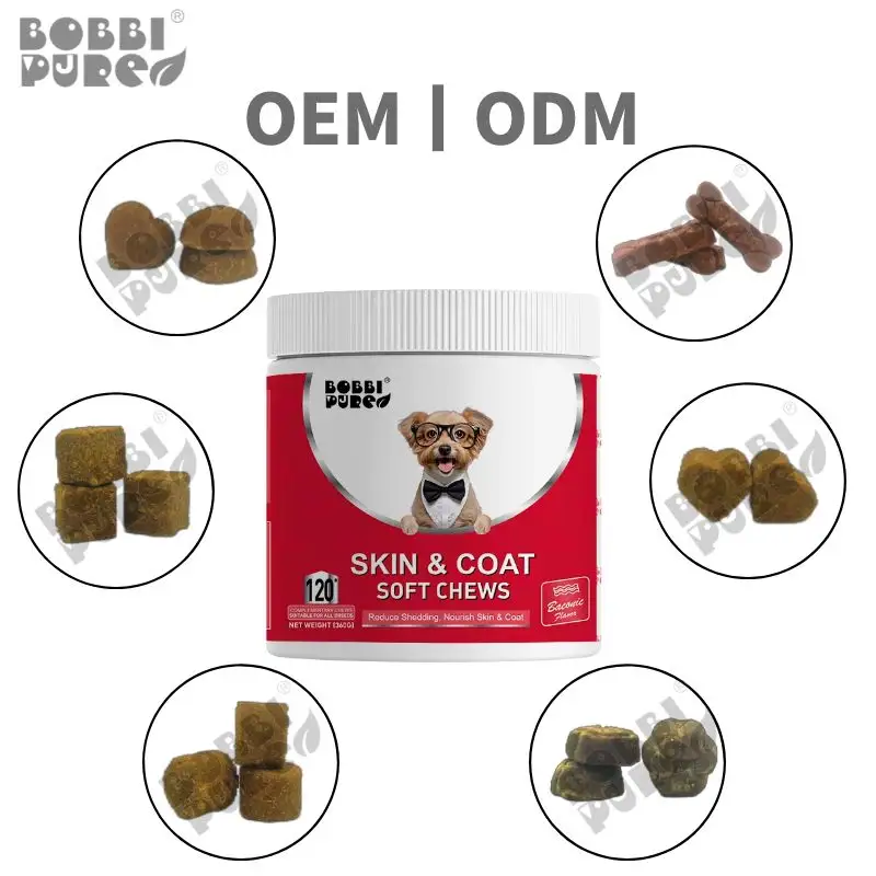 Bobbi Factory Vente en gros Suppléments pour chiens riches en acides gras oméga-3 6 9 Suppléments de krill pour chiens avec EPA DHA